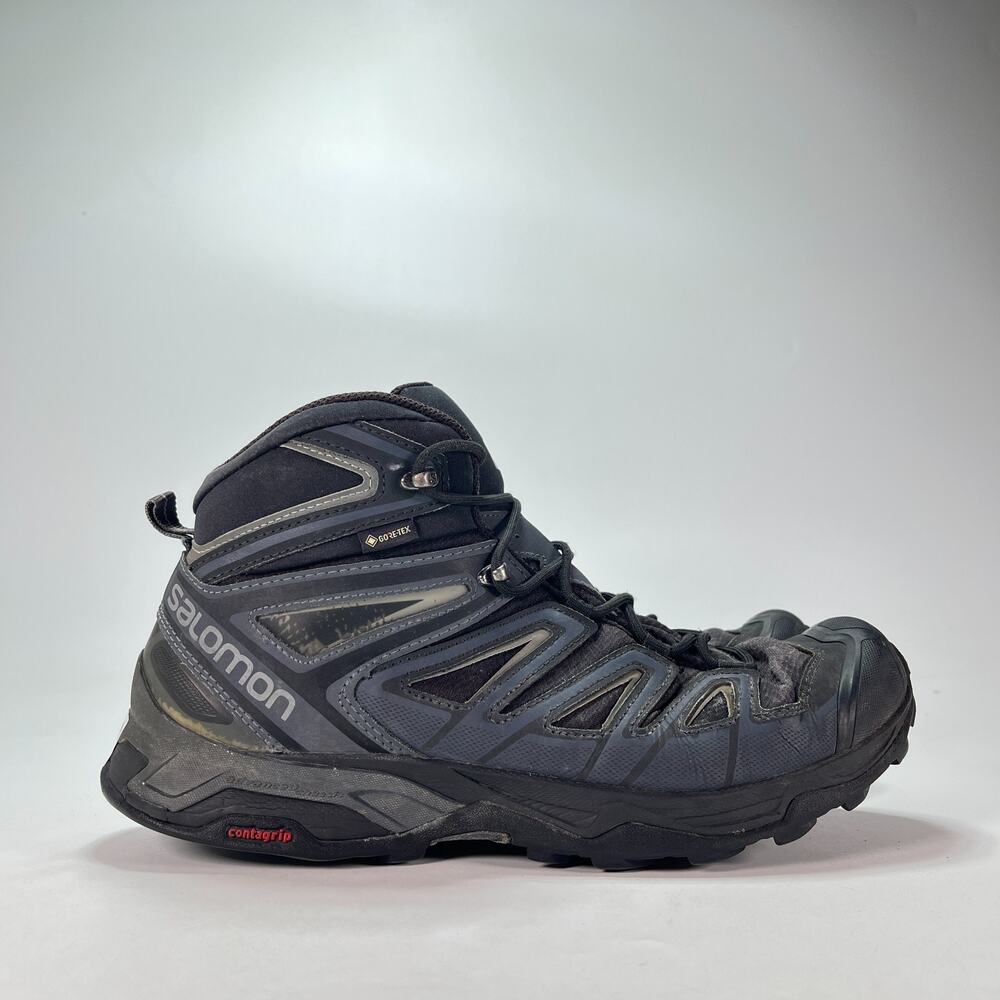 Salomon X Ultra 3 Mid GTX Black Grey Waterproof Trail Boots 398674 Men's Sz 11.5